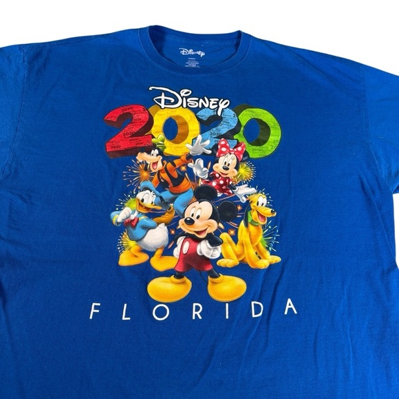 Disney Florida 2020 T Shirt Adult 2XL Blue Graphic Mickey And Friends - Picture 3 of 8